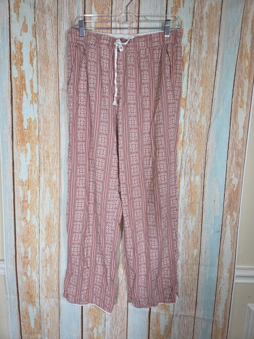 Victoria's Secret Rose-Patterned Wide-Leg Lounge Pants. Cotton Modal. Size M
